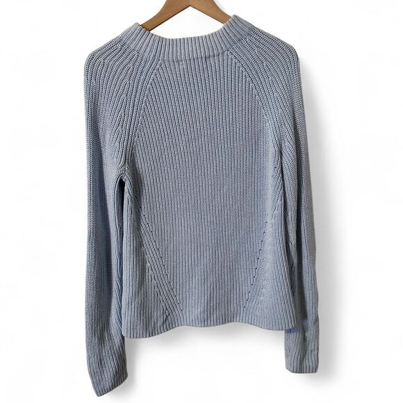 100% Cotton Knit Lands End Sweater in Light Blue Size Medium - Picture 2 of 5
